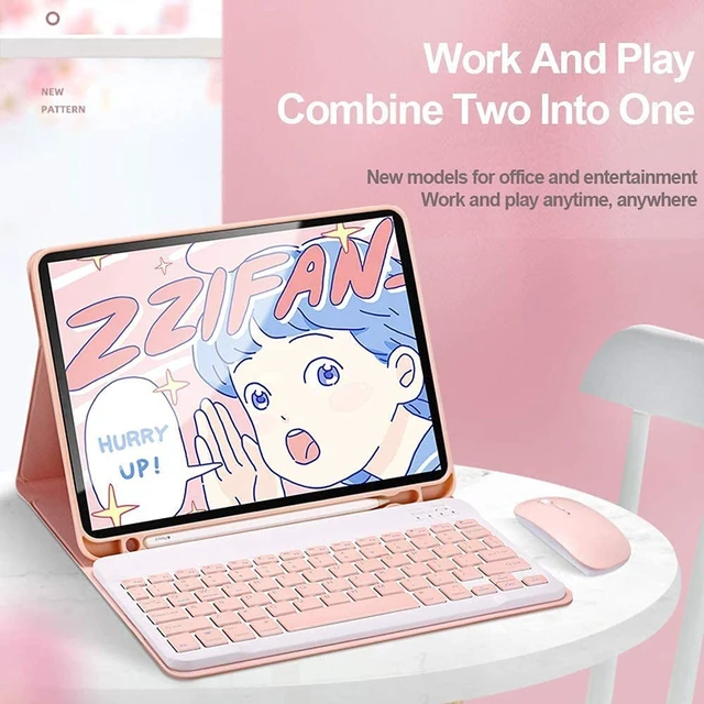 Alt view image 2 of 5 - AnMengXinLing Keyboard Case for iPad Pro11 2022/2021 with Mouse Detachable Wireless Keyboard Pencil Holder Slim Smart Cover for iPad Pro 11 inch 4rd Gen/3rd Gen,Pink