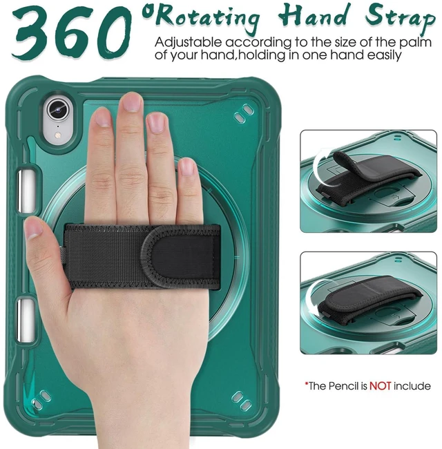 Alt view image 3 of 5 - BRAECNstock iPad mini Case for 6th/7th (A17 pro) 8.3-inch, Midnight Green