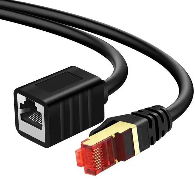 Main image of Ethernet Extension Cable 50 ft,Yeung Qee Shielded Network Cat7 Ethernet Extender Cable Adapter RJ45 Cords Shielded Male to Female Connector (50FT/15M)