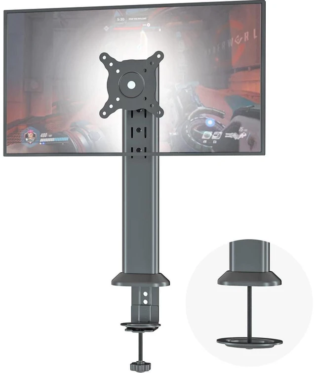 Main image of HEMUDU Single Desk Monitor Arm Mount Stand Fit for 13 inch to 32 inch Flat Curved Computer Screen with Swivel, Height Adjustable, Rotation,Holds up to 77lbs, Black