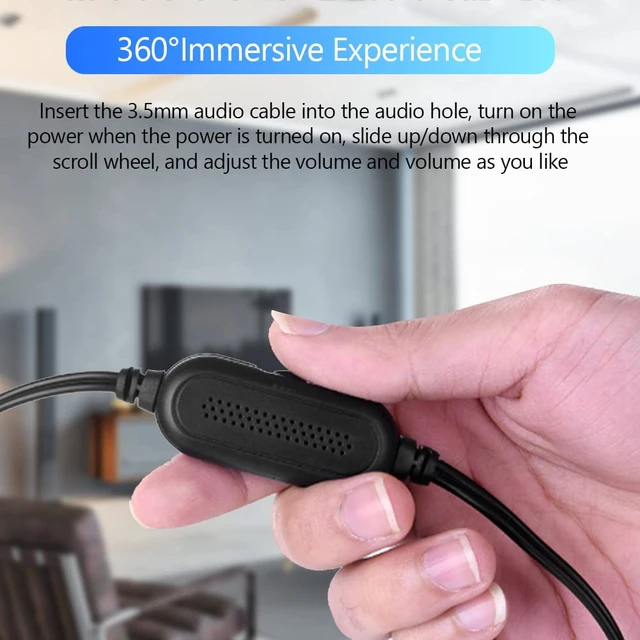 Alt view image 4 of 5 - Wendry Computer Speakers,3.5mm Computer Sound Bass Surround Sound Box,USB Powered Portable Soundbar with 3D Stereo Sound and LED Breathing Light