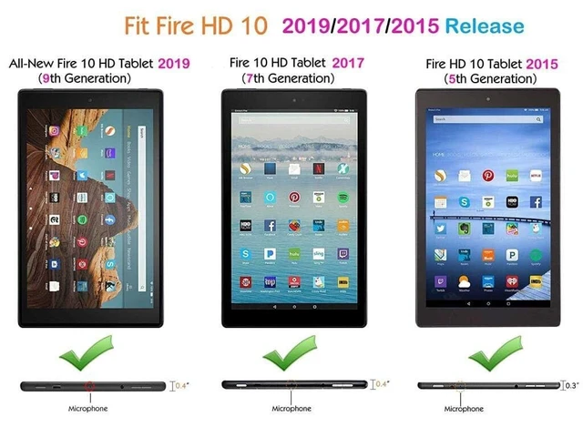 Alt view image 2 of 5 - VODEFOX for Kindle Fire HD 10 Case 9th/7th/5th Generation 10.1 Inch (2019/2017/2015),PU Leather Folio Wallet Shockproof Cover with Pencil Holder Elastic Band 10.1" - Diamond Butterfly