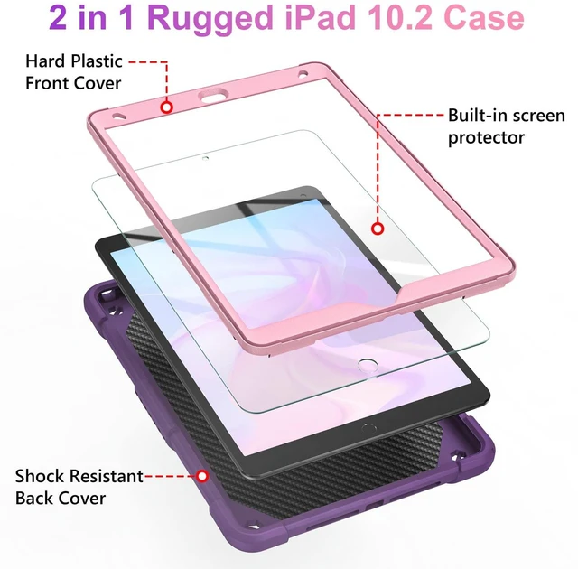 Alt view image 3 of 5 - VOFUOE for iPad 9th 8th 7th Generation Case Kids for iPad 10.2 Case Purple