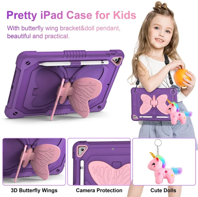 Alt view image 4 of 5 - VOFUOE for iPad 9th 8th 7th Generation Case Kids for iPad 10.2 Case Purple
