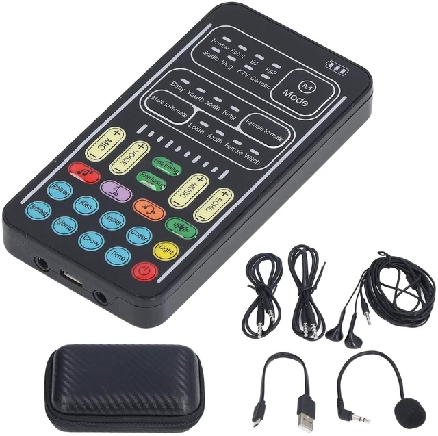 Alt view image 2 of 5 - Portable Live Sound Card, Multifunctional 8 Different Sounds Voice Changer Set Sound Card, for Game Broadcasting Live Streaming (-2611220060911)