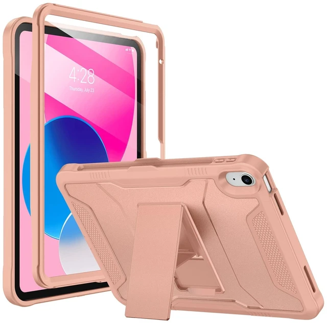 Main image of Soke Case for iPad (A16) 11th Generation 11-inch 2025, iPad 10th Generation 10.9-inch 2022, with Built-in Screen Protector and Kickstand, Rugged Full Body Protective Cover - New Rose Gold