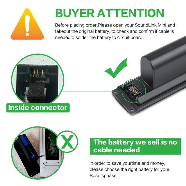 Alt view image 4 of 5 - Fancy Buying 7.4V 22.2Wh 061385 Battery for Bose Soundlink Mini I one Gen 1 Speaker US Version bateria para 413295 61385 61384 61386 63287 061384 061386 063287