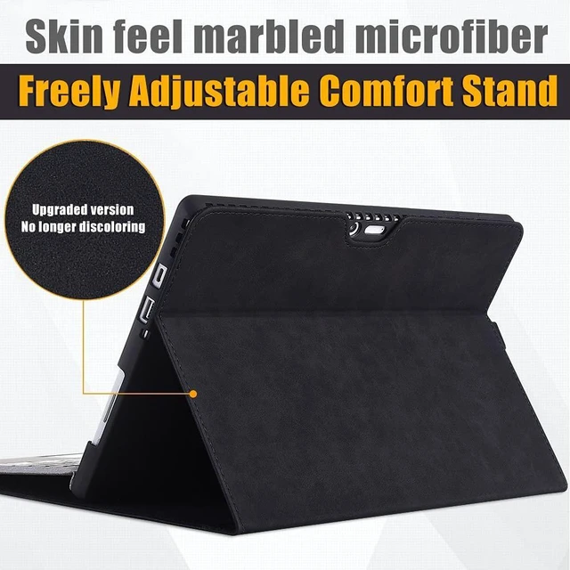 Alt view image 3 of 5 - xisiciao Case for Surface Pro 7 Plus/Pro 7 / Pro 6 / Pro 5 / Pro 4 with Stylus Holder, Multiple Angle Polyester Slim Lightweight Cover, Compatible with Type Cover Keyboard