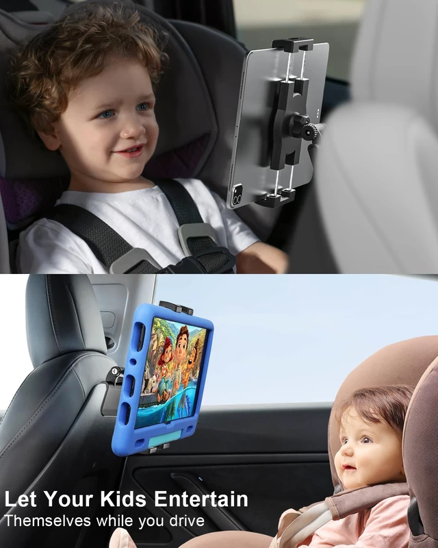 Alt view image 5 of 5 - woleyi for Tesla Model Y Model 3 Headrest Tablet Holder - 2026 Tesla Tablet Mount for Back Seat, Gifts Road Trip Essentials for Kids, for 4-13" Devices, iPad Pro Air Mini, Galaxy Tabs, Fire HD, Switch