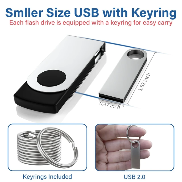 Alt view image 4 of 5 - 4GB USB Flash Drive 20Pack, Wooolken Sleek Metal USB 2.0 Thumb Drive