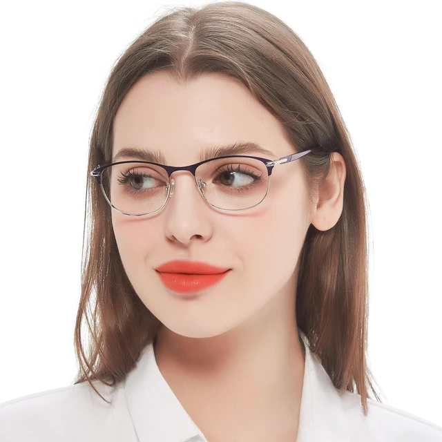 Main image of WEMOOTANTS Blue Light Blocking Glasses Metal Purple Frame Non Prescription Eyeglasses