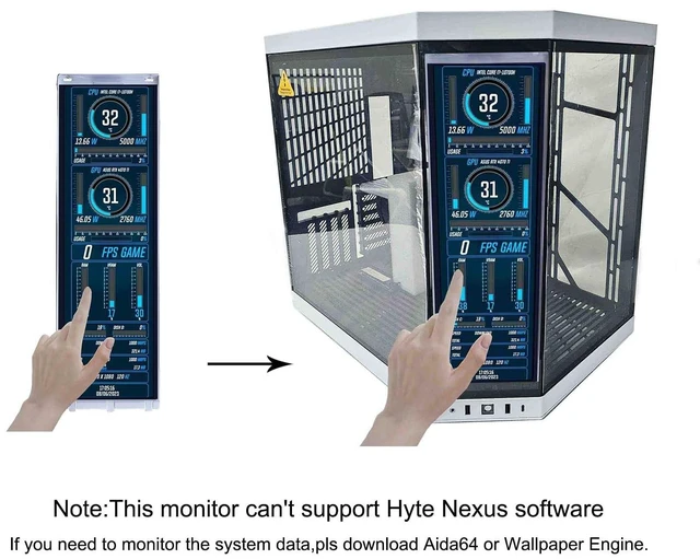 Alt view image 2 of 5 - VSDISPLAY 14.5'' 2560x720 Touch Monitor with Mini H/D/USB-C Input,White