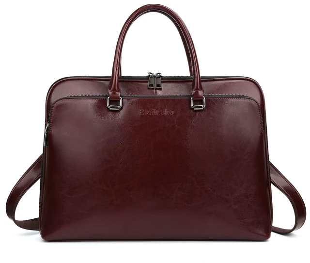 Main image of Blofinche Genuine Leather laptop Briefcase: Messenger shoulder bag 15 16 inch men macbook case women work satchel designer handbag