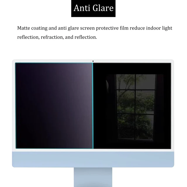 Alt view image 2 of 5 - i-Tensodo 2 Pack iMac 24 Inch Anti Glare Matte Computer Screen Protector For 2024/2023/2021 iMac All-in-One Desktop Computer With M4/M3/M1 Chip, Eye Protection Anti Glare Filter