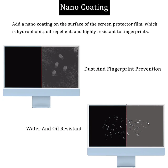 Alt view image 3 of 5 - i-Tensodo 2 Pack iMac 24 Inch Anti Glare Matte Computer Screen Protector For 2024/2023/2021 iMac All-in-One Desktop Computer With M4/M3/M1 Chip, Eye Protection Anti Glare Filter