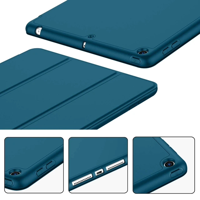 Alt view image 3 of 5 - iMieet iPad 9.7 Case (2018/2017 Model, 6th/5th Generation), Smart Cover with Pencil Holder and Soft Baby Skin Silicone Back and Full Body Protection, Auto Wake/Sleep Cover (Teal)