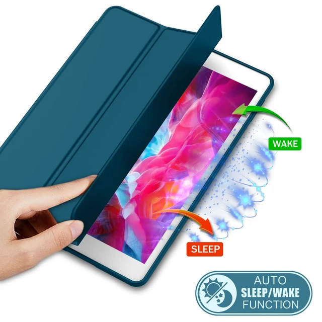 Alt view image 5 of 5 - iMieet iPad 9.7 Case (2018/2017 Model, 6th/5th Generation), Smart Cover with Pencil Holder and Soft Baby Skin Silicone Back and Full Body Protection, Auto Wake/Sleep Cover (Teal)
