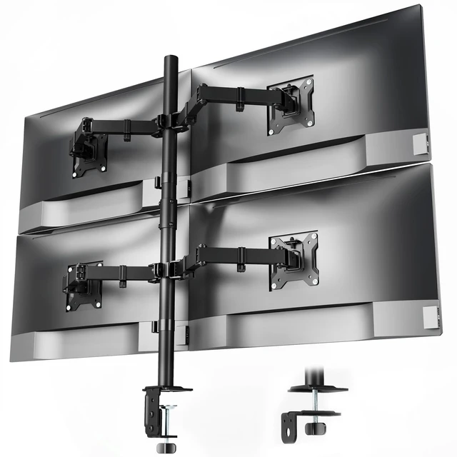 Main image of monTEK Quad Monitor Stand for Four 17-32" Screens, 22 lbs Each