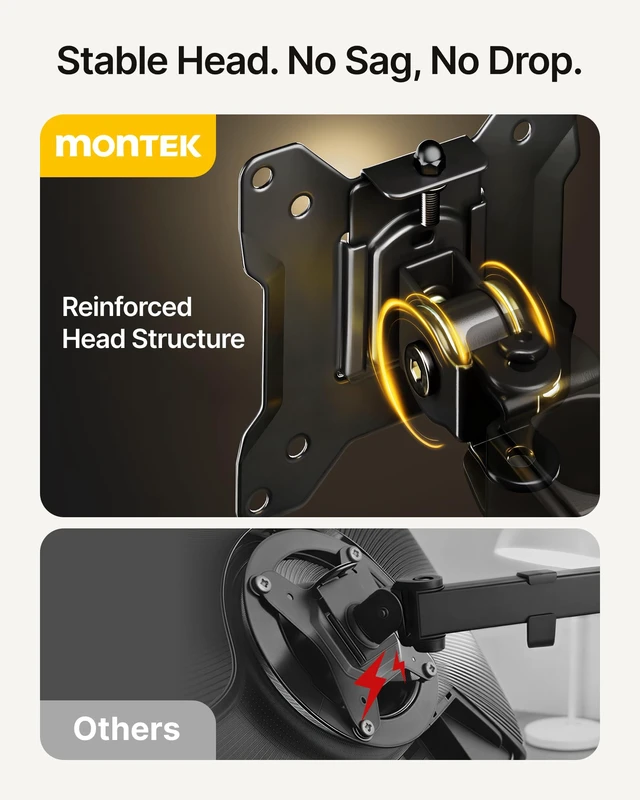 Alt view image 3 of 5 - monTEK Quad Monitor Stand for Four 17-32" Screens, 22 lbs Each