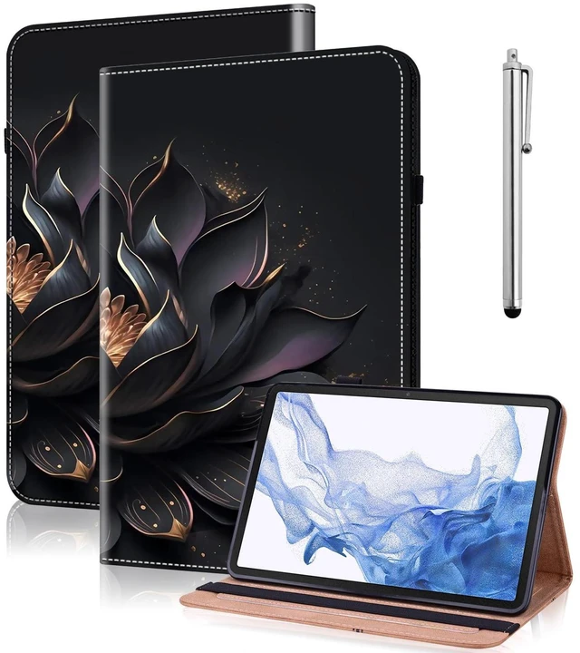 Main image of VODEFOX Case for Kindle Fire HD 8 & 8 Plus Tablet (12th/10th Generation,2024/2022/2020),Folio Slim Fit Stand PU Leather Wallet Shockproof Cover with Card Slots for Fire HD 8 Tablet 8"- Purple Lotus