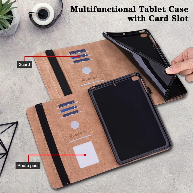 Alt view image 3 of 5 - VODEFOX Case for Kindle Fire HD 8 & 8 Plus Tablet (12th/10th Generation,2024/2022/2020),Folio Slim Fit Stand PU Leather Wallet Shockproof Cover with Card Slots for Fire HD 8 Tablet 8"- Purple Lotus