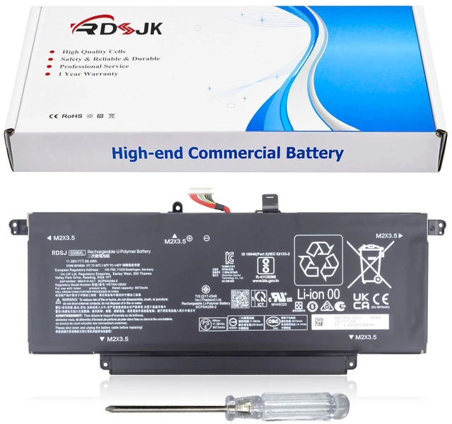 Main image of RDSJ SS06XL Laptop Battery for HP Elite Dragonfly G3 G4 Series SS06068XL M73476-005 M73478-005 M73478-006 M64310-AC1 M64310-271 M75024-271 HSTNN-OB2M TPN-DB0O 11.58V 68.4Wh 5673mAh