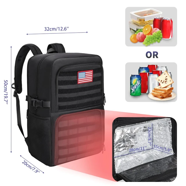 Alt view image 5 of 5 - BERTASCHE Backpack with Lunch Compartment,17.3 inch Laptop Backpack for Men