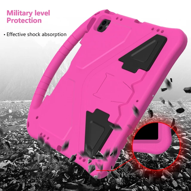 Alt view image 4 of 5 - UUcovers Kids Case for iPad Air 13 inch M4/M3/M2 & iPad Pro 13 inch M5/M4 (2025/2024) & iPad Pro 12.9 inch Cover 6th/5th/4th/3rd Generation (2022/2021/2020/2018) with Stand/Handle/Pencil Holder, Rose