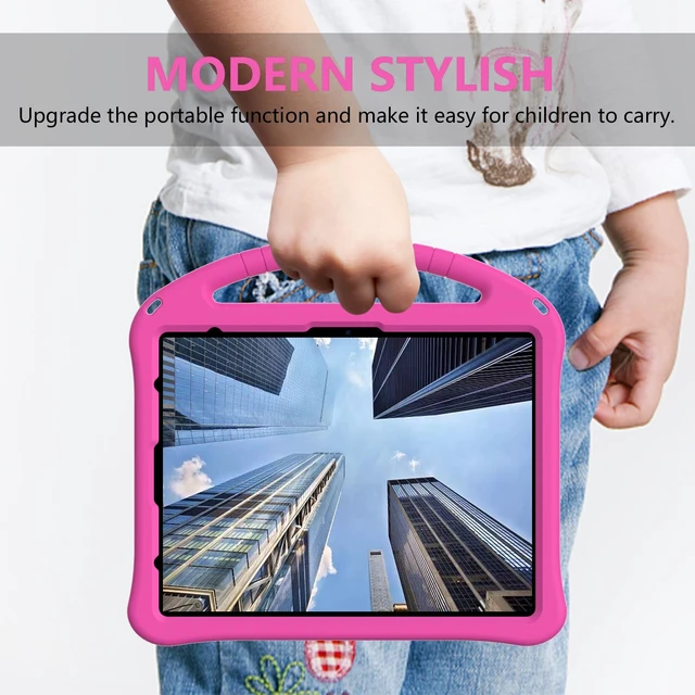Alt view image 5 of 5 - UUcovers Kids Case for iPad Air 13 inch M4/M3/M2 & iPad Pro 13 inch M5/M4 (2025/2024) & iPad Pro 12.9 inch Cover 6th/5th/4th/3rd Generation (2022/2021/2020/2018) with Stand/Handle/Pencil Holder, Rose