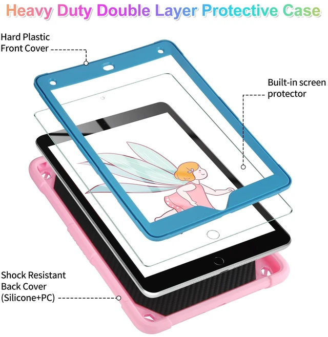 Alt view image 2 of 5 - VOFUOE for iPad 6th/5th Generation Case Kids iPad 9.7 Case 2018 2017, Pink