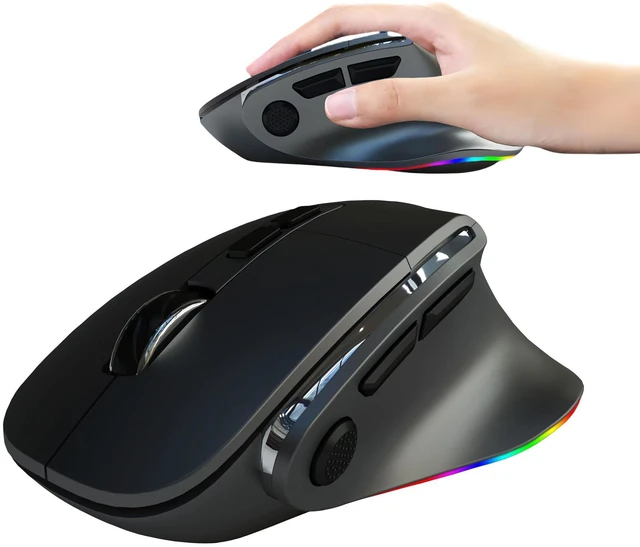 Main image of Ergonomic Mouse Jiggler, Large Middle Hands Dual Mode(Bluetooth+USB)Rechargeable Vertical Carpal Tunnel Bluetooth Wireless Mouse for PC/Laptop/Computer/Desktop/Tablet/ipad/Macbook Office Work G