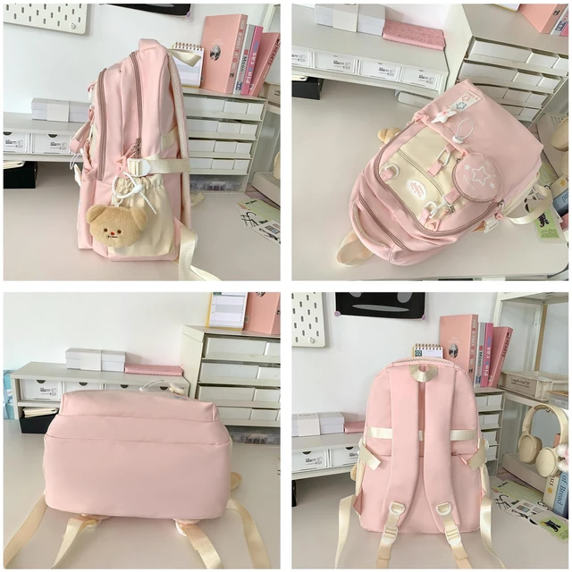 Alt view image 5 of 5 - MININAI Coquette College Backpack Y2K Kawaii Preppy Large Laptop Bookbag Casual Aesthetic Fashion Travel Daypack for Women (Purple)