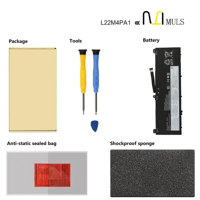 Alt view image 5 of 5 - MULS L22M4PA1 Laptop Battery for Lenovo Yoga 7 14ARP8 14IRL8 16ARP8 16IRL8