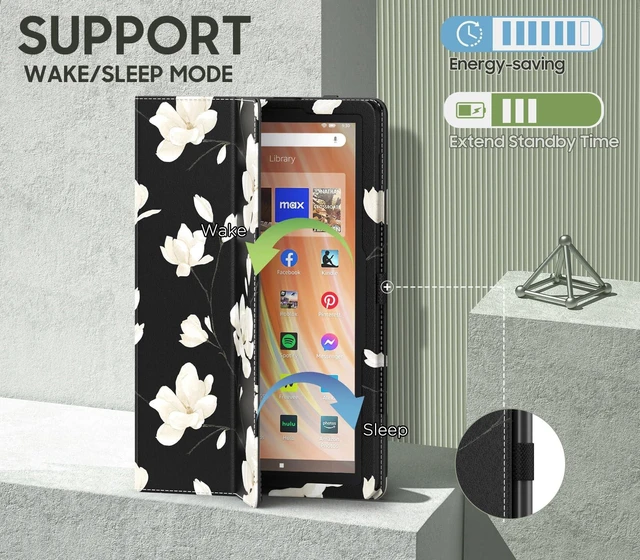 Alt view image 5 of 5 - MoKo Case Fits Kindle Fire HD 10 Tablet (13th Gen), Magnolia