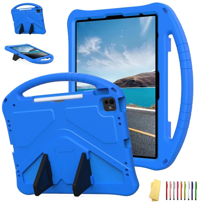 Main image of UUcovers for iPad Pro 12.9 inch Kids Case 6th/5th/4th/3rd Generation (2022/2021/2020/2018) with Kickstand/Pencil Holder/Handle Stand Lightweight Soft EVA Shockproof Heavy Duty Protective Cover, Blue