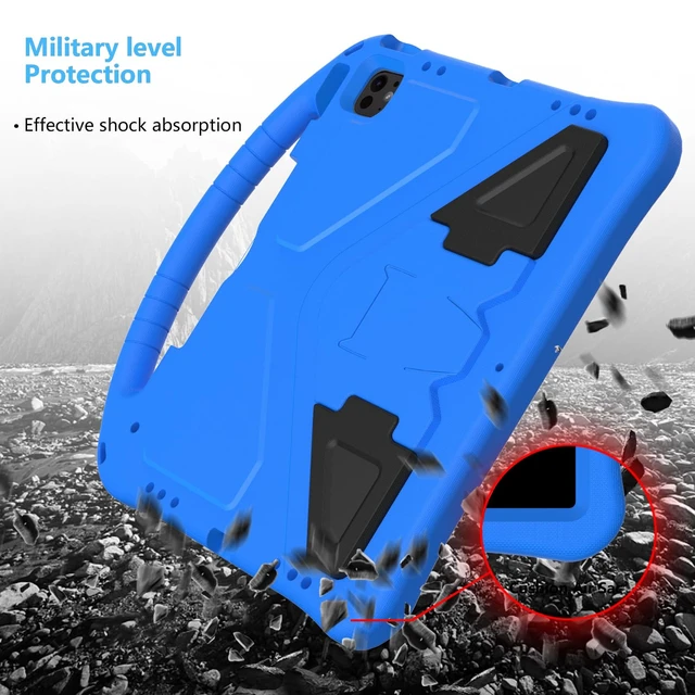 Alt view image 5 of 5 - UUcovers for iPad Pro 12.9 inch Kids Case 6th/5th/4th/3rd Generation (2022/2021/2020/2018) with Kickstand/Pencil Holder/Handle Stand Lightweight Soft EVA Shockproof Heavy Duty Protective Cover, Blue