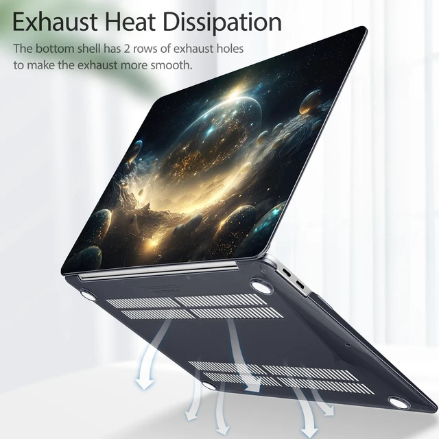 Alt view image 4 of 5 - Tuiklol for MacBook Air 13 inch 2021-2018 Release M1 A2337/A2179/A1932 with Retina Display Touch ID,Hard Shell Case and Keyboard Cover for MacBook Air 13.3'' Cover,Birth of Galaxy