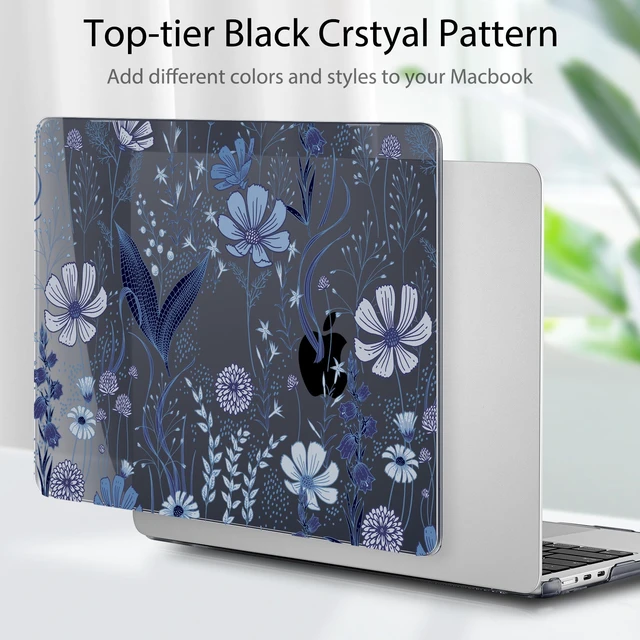 Alt view image 3 of 5 - Tuiklol for MacBook Air 13 inch Case M5 2026 M4 2025 M3 2024 M2 2022 Release Model A3449 A3240 A3113 A2681,Plastic Hard Shell Cover for MacBook Air 13.6 with Touch ID, Blue Line Floral