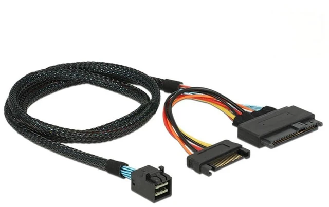 Main image of chenyang PCIe 4.0 SFF-8643 to SFF-8639 Cable with SATA Power for U.2 SFF-8639 NVME SSD Motherboard Internal Expansion 1.64FT/0.5M