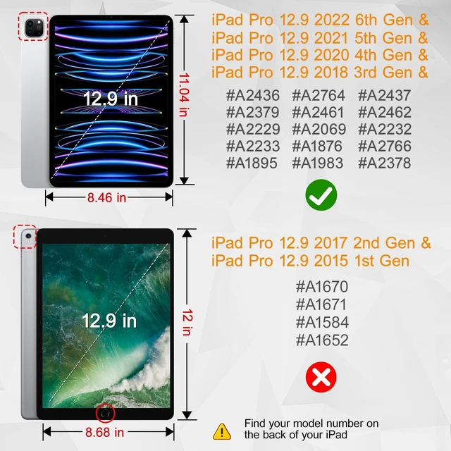 Alt view image 2 of 5 - Tuiklol for iPad Pro 12.9 Inch 6th/5th/4th/3rd Generation 2022 2021 2020 2018 Case,Built-in Pencil Holder Clear Transparent Protective Back Shell Cover with Auto Sleep/Wake, Bow & Rose Blue