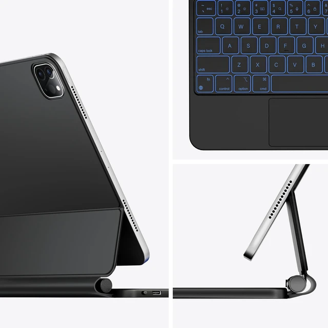 Alt view image 3 of 5 - nimin Keyboard Case for iPad Air 11 inch 2024 (M2),iPad Air 5th/4th Gen and iPad Pro 11 inch (4th/3rd/2nd/1st Gen) Case with Keyboard,Magic-Stand,Built-in Trackpad,7-Color Backlit, Auto Sleep/Wake