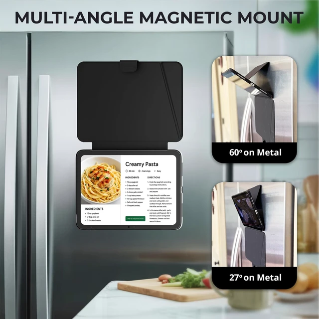 Alt view image 4 of 5 - Proper iPad Case 10th & 11th Generation (A16) with Dual Pencil Holder - Secure Pouch + Magnetic Side - 10.9 Inch Folio Cover, Multi-Angle Portrait Stand & Fridge Mount