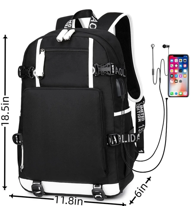 Alt view image 2 of 5 - Txiujou Basketball Player 23 Student School Bag, Laptop Backpack, Ultra-Light Travel Bag, For Men And Women (Black3)