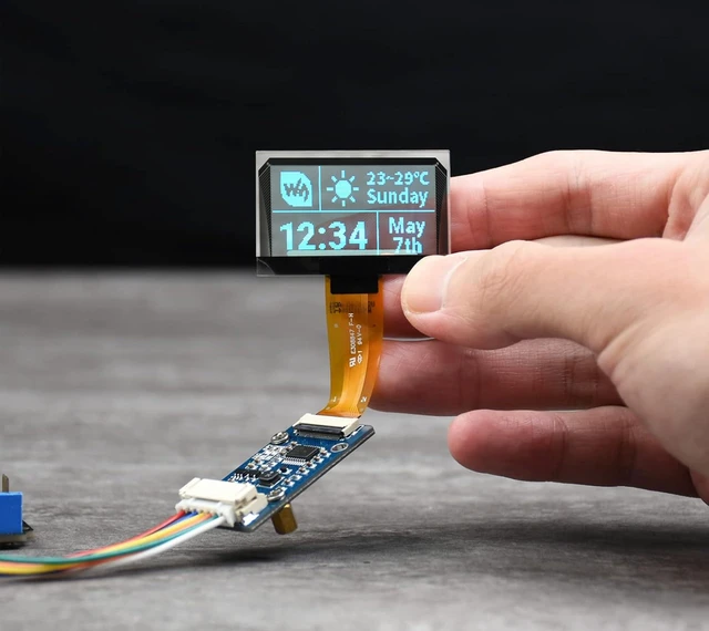 Main image of UeeKKoo 1.51inch Transparent OLED Compatible with Raspberry Pi 5/4B/3B+/3B/A+/Pi Zero W/Pi Zero 2W, 128 x 64 Resolution, SPI/I2C Interfaces, Embedded Independent Driver Chip, Light Blue Color Display