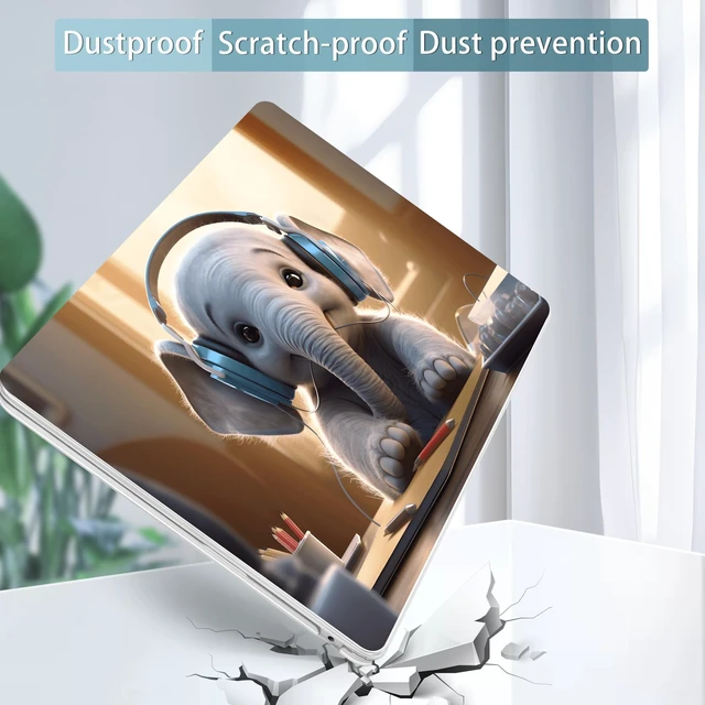 Alt view image 5 of 5 - Tuiklol for MacBook Air 13 inch Case M5 2026 M4 2025 M3 2024 M2 2022 Release Model A3449 A3240 A3113 A2681,Plastic Hard Shell Cover for MacBook Air 13.6 with Touch ID, Elephant