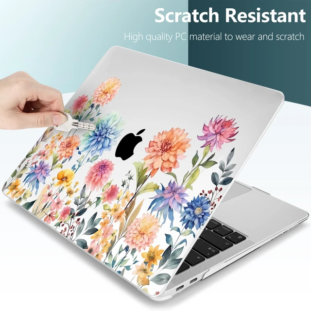 Alt view image 3 of 5 - TWOLSKOO for MacBook Air 13 inch Case 2021 2020 2019 2018 Model A2337 M1 A2179 A1932 with Retina Display & Touch ID, Plastic Hard Shell Cover & Keyboard Skin & Screen Protector - Beautiful Flowers