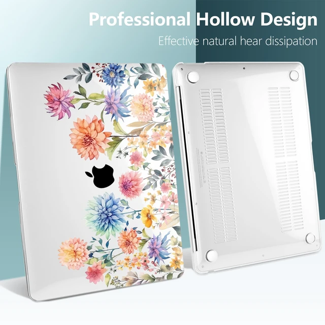 Alt view image 5 of 5 - TWOLSKOO for MacBook Air 13 inch Case 2021 2020 2019 2018 Model A2337 M1 A2179 A1932 with Retina Display & Touch ID, Plastic Hard Shell Cover & Keyboard Skin & Screen Protector - Beautiful Flowers