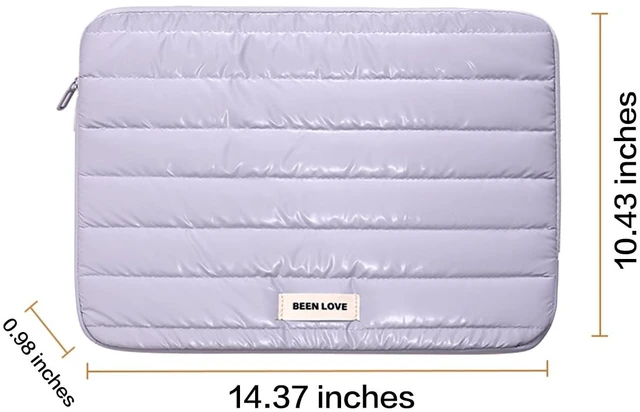 Alt view image 4 of 5 - Teryeefi Laptop Sleeve Bag 15 Inch, Fashion Waterproof Puffy Soft Laptop Carrying Case for MacBook Air Pro 15 inch, Dell, Asus, HP 15 inch Laptop Device- Purple