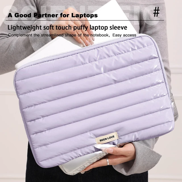 Alt view image 2 of 5 - Teryeefi Laptop Sleeve Bag 15 Inch, Fashion Waterproof Puffy Soft Laptop Carrying Case for MacBook Air Pro 15 inch, Dell, Asus, HP 15 inch Laptop Device- Purple