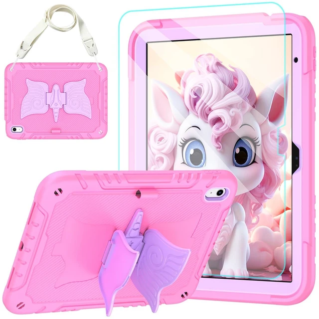 Main image of TOMORRY for iPad (A16) 11th Generation 11 Inch 2025/iPad 10th Generation Case 10.9 Inch 2022 with Tempered Glass Screen Protector,Unicorn Stand,Shoulder Strap,for iPad 10 Case Kids Girls (Pink)